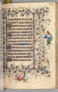 Charles the Noble, Navarre Kralı 1361-1425 saatleri: fol. 243r, Metin, c. 1405. by Master of the Brussels Initials and Associates