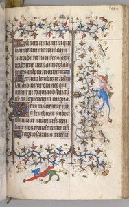 Charles the Noble, Navarre Kralı 1361-1425 saatleri: fol. 245r, Metin, c. 1405. by Master of the Brussels Initials and Associates