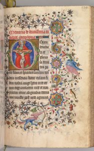 Charles the Noble, Navarre Kralı 1361-1425 saatleri: fol. 259r, Üçlü Birlik, c. 1405. by Master of the Brussels Initials and Associates