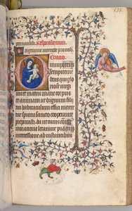 Charles the Noble, Navarre Kralı 1361-1425 saatleri: fol. 261r, Bakire ve Çocuk, c. 1405. by Master of the Brussels Initials and Associates