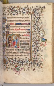 Charles the Noble, Navarre Kralı 1361-1425 saatleri: fol. 265r, Aziz Andrew, c. 1405. by Master of the Brussels Initials and Associates