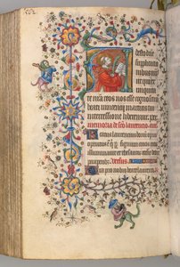 Charles the Noble, Navarre Kralı 1361-1425, fol. 275v, St. Vincent, c. 1405. by Master of the Brussels Initials and Associates