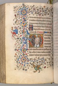 Charles the Noble, Navarre Kralı 1361-1425, fol. 279v, Aziz Sebastian, c. 1405. by Master of the Brussels Initials and Associates