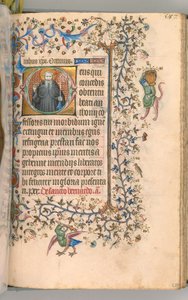 Charles the Noble, Navarre Kralı 1361-1425, fol. 288r, Aziz Anthony, c. 1405. by Master of the Brussels Initials and Associates