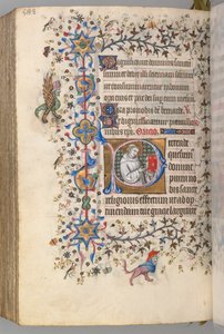Charles the Noble, Navarre Kralı 1361-1425, fol. 288v, Aziz Hervard, c. 1405. by Master of the Brussels Initials and Associates