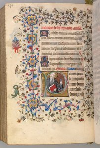 Charles the Noble, Navarre Kralı 1361-1425, fol. 292v, Aziz Leonard, c. 1405. by Master of the Brussels Initials and Associates