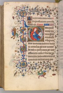 Charles the Noble, Navarre Kralı 1361-1425, fol. 295v, Aziz Anne, c. 1405. by Master of the Brussels Initials and Associates