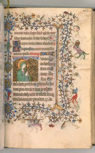 Charles the Noble, Navarre Kralı 1361-1425, fol. 297r, Aziz Elizabeth, c. 1405. by Master of the Brussels Initials and Associates