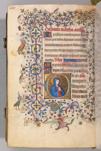 Charles the Noble, Navarre Kralı 1361-1425, fol. 304v, Aziz Martha, c. 1405. by Master of the Brussels Initials and Associates