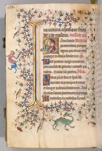 Charles the Noble, Navarre Kralı 1361-1425, fol. 313v, Bakire ve Çocuk, c. 1405. by Master of the Brussels Initials and Associates