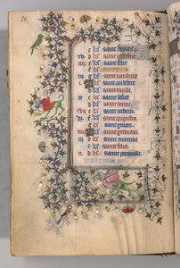 Charles the Noble, Navarre Kralı 1361-1425 saatleri: fol. 5v, Mayıs, c. 1405. by Master of the Brussels Initials and Associates