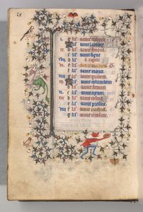 Charles the Noble, Navarre Kralı 1361-1425 saatleri: fol. 9v, Eylül, c. 1405. by Master of the Brussels Initials and Associates