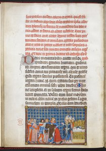 Pamuk Tiberius B. VIII f.47v Kral dış giysilerini çıkarıyor, 