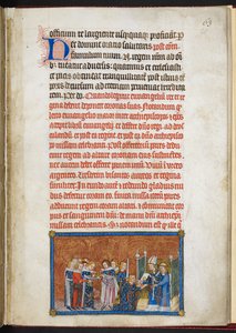 Cotton Tiberius B. VIII f.65r, Kraliçe katedrale girerken, 