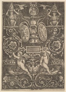 Alt bölümde bereket üzerinde duran putti, 1530-60. by Master of the Die