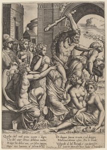 İlham Perileri Tapınağından Gelen Kıskançlık by Master of the Die after Baldassare Peruzzi