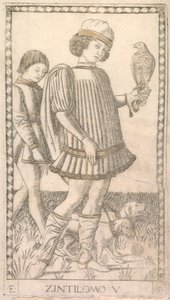 Tarocchi serisinden beyefendi E: İnsan Koşulları, #5, c. 1465. by Master of the E Series Tarocchi