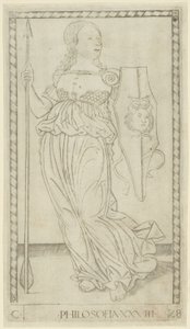 Felsefe, Sanat ve Bilim'den 28 numaralı levha by Master of the E Series Tarocchi