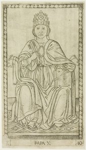Papa, İnsanların Rütbeleri ve Koşullarından onuncu levha by Master of the E Series Tarocchi