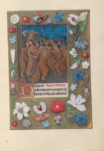 İspanya Kraliçesi Katolik Kraliçe Isabella'nın Saatleri: Fol. 61r, Yahuda'nın Öpücüğü, c. 1500. by Master of the First Prayerbook of Maximillian
