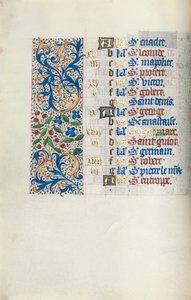 Rouen Kullanım Saatleri Kitabı: fol. 4v, c. 1470. by Master of the Geneva Latini