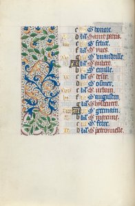 Rouen Kullanım Saatleri Kitabı: fol. 5v, c. 1470. by Master of the Geneva Latini