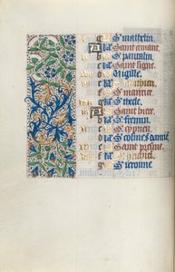 Rouen Kullanım Saatleri Kitabı: fol. 9v, c. 1470. by Master of the Geneva Latini