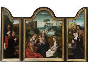 Aziz Catherine ve Aziz Barbara ile Bakire ve Çocuk, 1520-25 dolayları (panel üzerine yağlı boya)