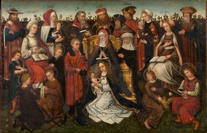 Aziz Anne Ailesi, c.1500-10 (panel üzerine yağlıboya) by Master of the Holy Family of St. Anne