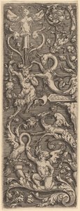 Aşk Tanrısı, Satyr ve Grotesk Figürlerle Süsleme by Master of the Horse Heads