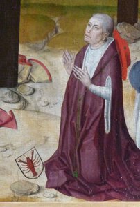 Cusa'lı Nicholas. St Nicholas Hastanesi şapelindeki sunağın detayı, c. 1480 by Master of the Life of the Virgin