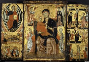 Madonna ve Çocuk Enthroned.