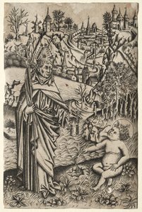 St. Augustine ve Deniz Kıyısında Çocuk, c. 1465-1469. by Master of the Nuremberg Passion