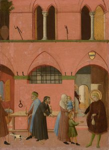 Aziz Anthony Servetini Yoksullara Dağıtıyor, 1430-1435 civarı (kavak panel üzerine tempera)