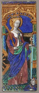 Saint Catherine ile Üç Parçalı Panel, Fransız, 15.-16. yüzyıl. by Master of the Triptych of Louis