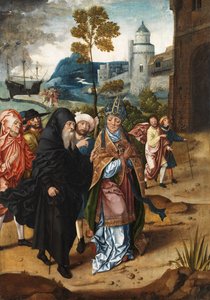 Piskopos ve Bir Münzevi Aziz, c.1510-20 by Master of the von Groote Adoration