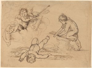 Alegori: Dört Putti by Mather Brown
