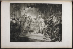 Kral Richard ikinci. Perde IV. Sahne I.King Richard, Bolingbroke, York, Aumerle, vb. Parlamento binasında, 1803 dolayları (gravür) by Mather Brown