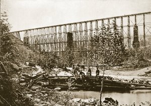 Falling Water Bridge, Nashville ve Chattanooga Demiryolu, 1861-65 by Mathew B. Brady