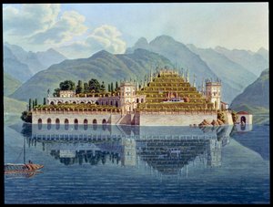 Teraslı bahçeler, Isola Bella, Maggiore Gölü, İtalya, 1819