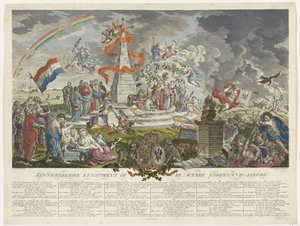 Gerçek Vatanseverlik Alegorisi, 1788 Gerçek Vatan Sevgisi Üzerine Sembolik Sanat Baskısı (nesne üzerindeki başlık)