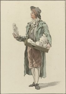 Alçı heykelcikler ile sokak satıcısı by Mathias de Sallieth