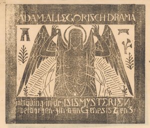 Altı göğüslü kanatlı figür Adam, Alegorik drama (nesne üzerine başlık) by Mathieu Lauweriks (attributed to)