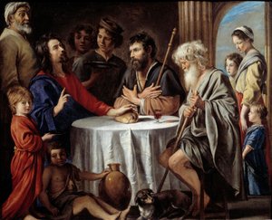 Emmaus hacıları. Mathieu Le Nain (Lenain) (1607-1677) tarafından yapılan tablo