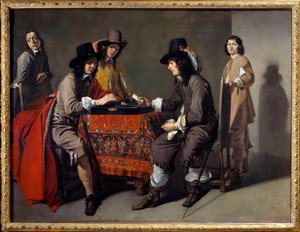 tric trac oyuncuları (Trictrac veya Trictrac: tavlanın atası). Tuval üzerine yağlıboya. Mathieu Le Cüce (Lenain) (1607-1677) tarafından yapılan tablo