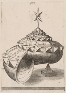 Piramit Üzerinde Dengelenmiş Yönlü Salyangoz Kabuğuna Bir Bakış by Mathis Zündt, after Hans Lencker