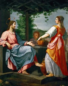 Jesus et la Samaritaine - Barok: Mesih ve Samiriyeli Kadın par Rosselli, Matteo (1578-1650), c. 1620. Tuval üzerine yağlı boya, 241x194. Sanat Tarihi Müzesi, Viyana