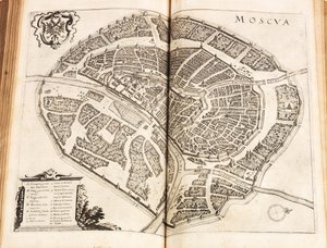 Moskova haritası. Gönderen: Johann Ludwig Gottfried, 1646 tarafından Newe Archontologia kozmica. by Matthaus the Elder Merian