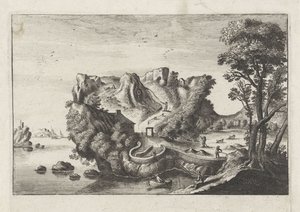 Bir Adamın Başı Şeklinde Antropomorfik Manzara by Matthaus the Elder (after) Merian