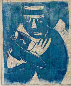Leaving England, 2004 (linocut) by Matthew Hilton